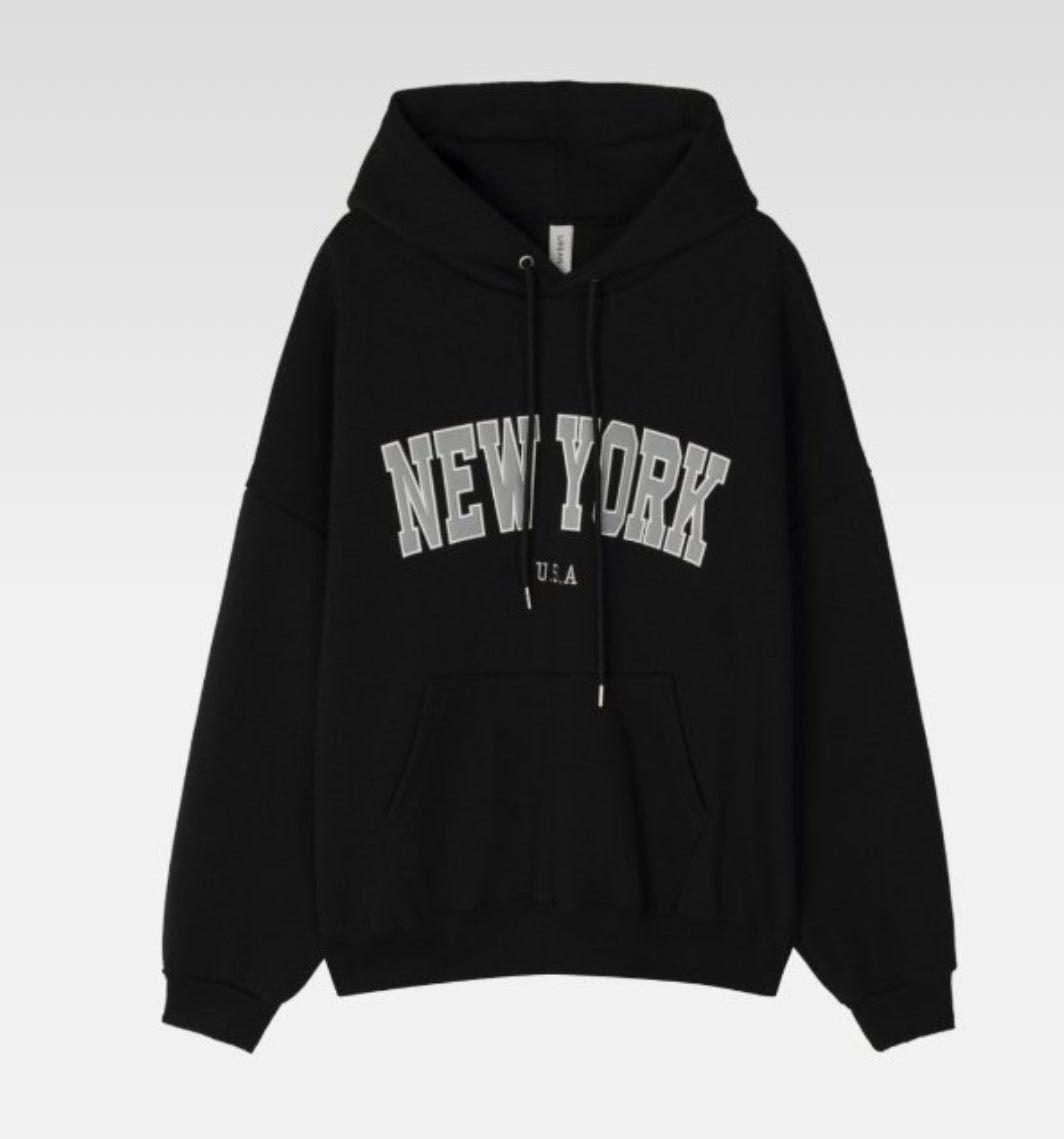 NEW YORK 刺繡連帽衛衣|5色入