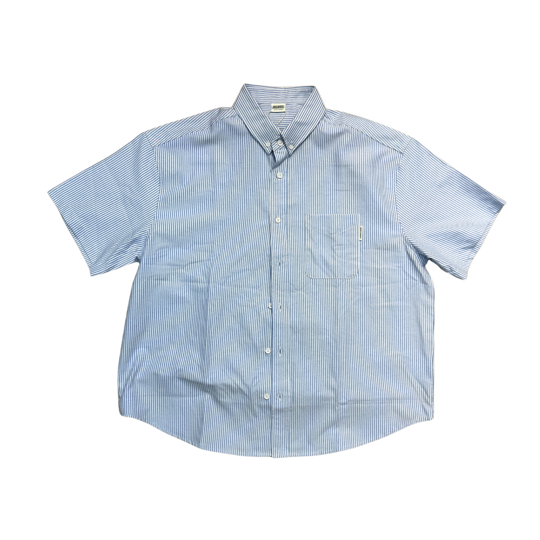 (現貨)日系藍白間條短袖恤衫!夏日必備單品✨