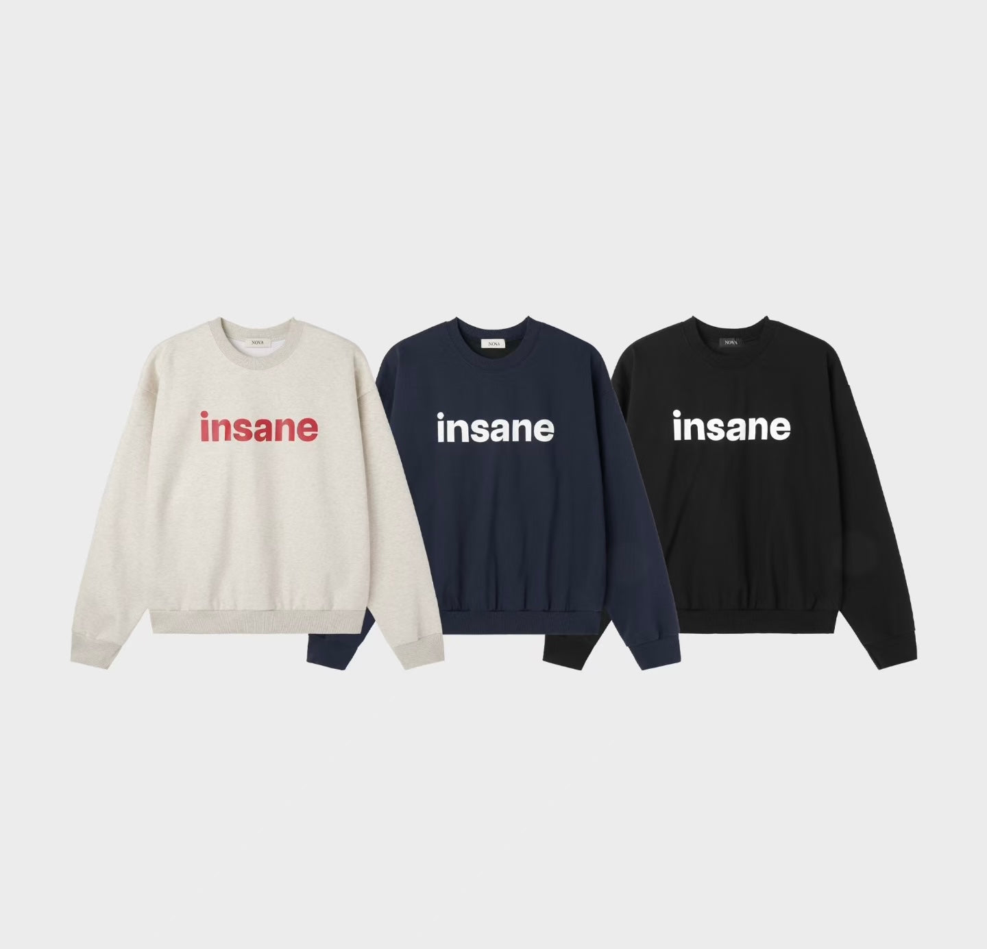 Insane 字母印花圓領衛衣