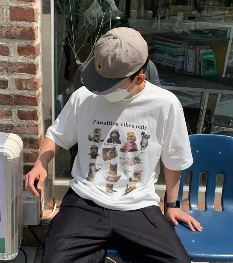 Pawsitive vibes only 貓貓印花短袖