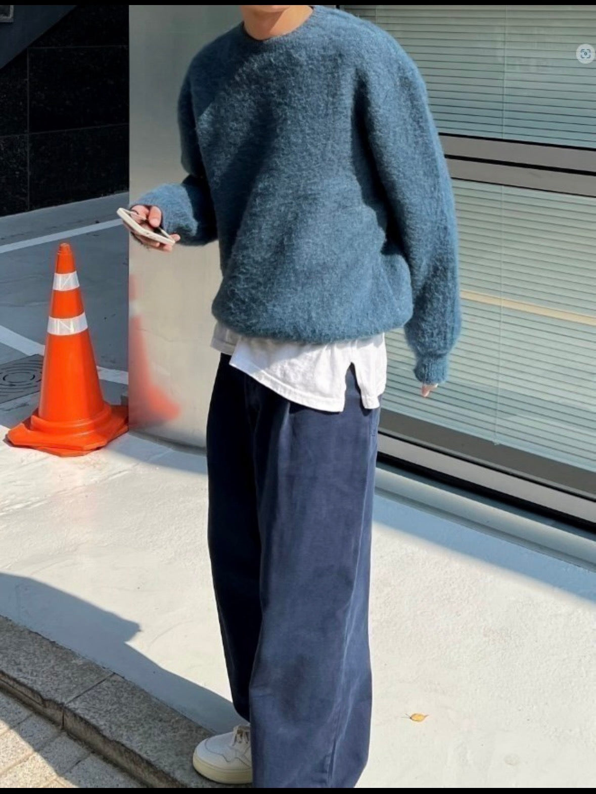 (秋冬必備) 圓領純色針織冷衫
