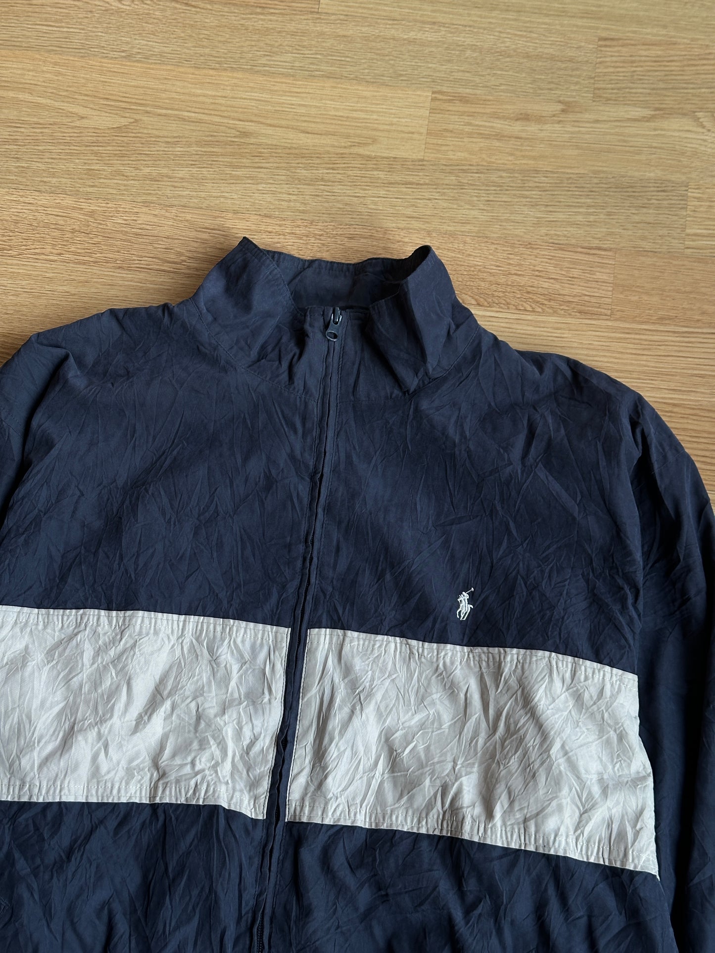 Vintage Polo jacket 風褸質地!藍白拼色!