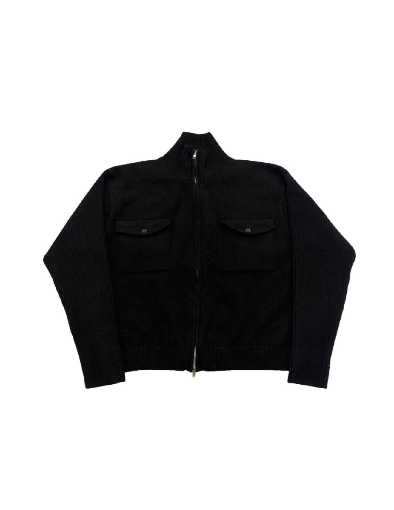 半短版高領拉鍊開胸針織衫|2色入