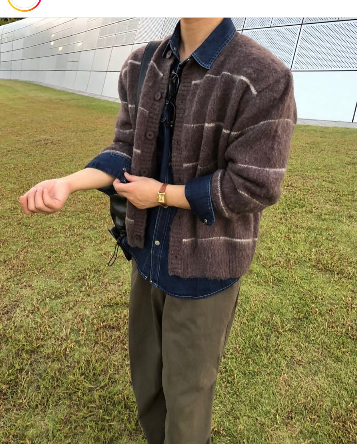 橫間鈕扣柔軟馬海毛冷衫
