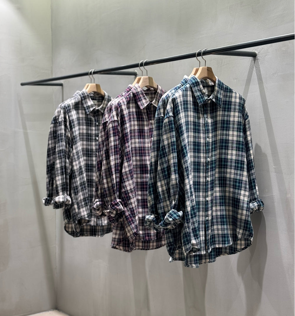 衣櫃必備跨季單品🌟韓系復古格仔恤衫|3色入