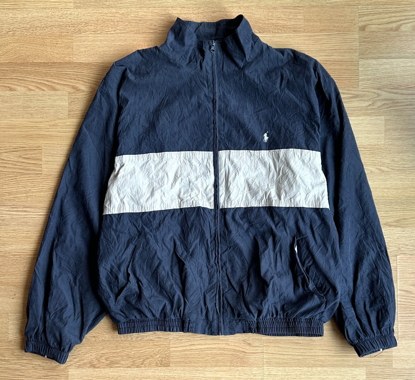 Vintage Polo jacket 風褸質地!藍白拼色!