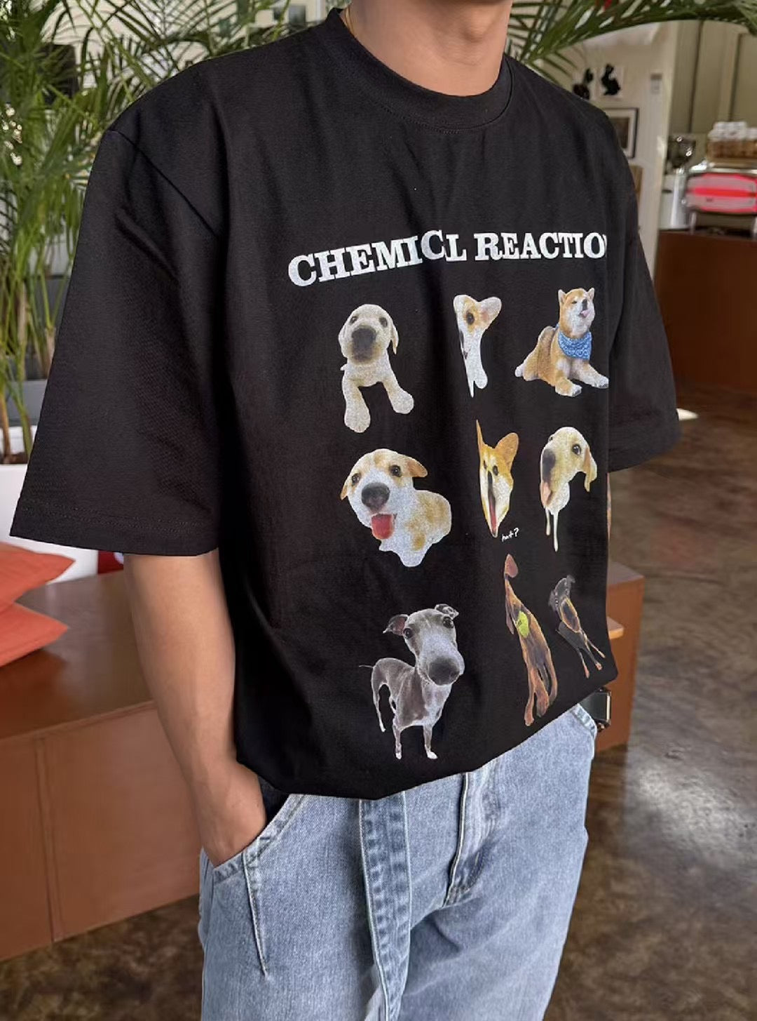 狗狗印花棉質短袖