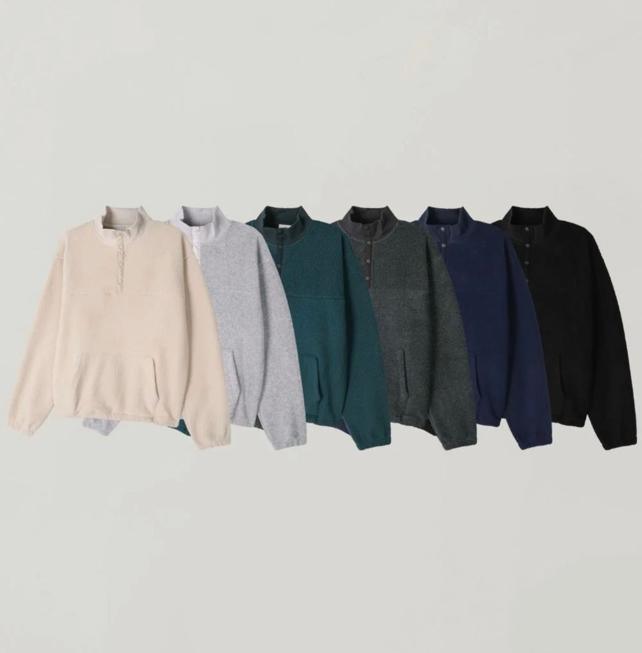 鄰家男孩必備✨基礎款Fleece半鈕扣衛衣|6色入