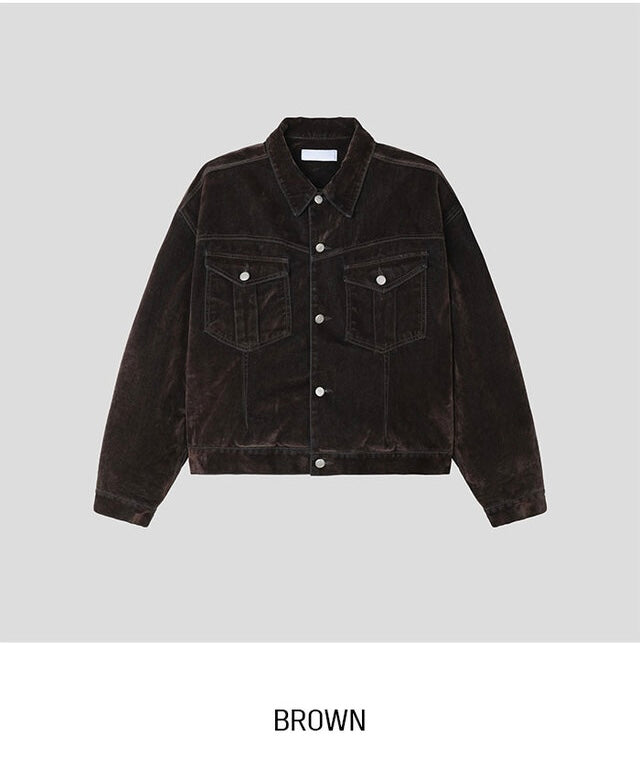 Premium!天鵝絨面牛仔外套|2色入