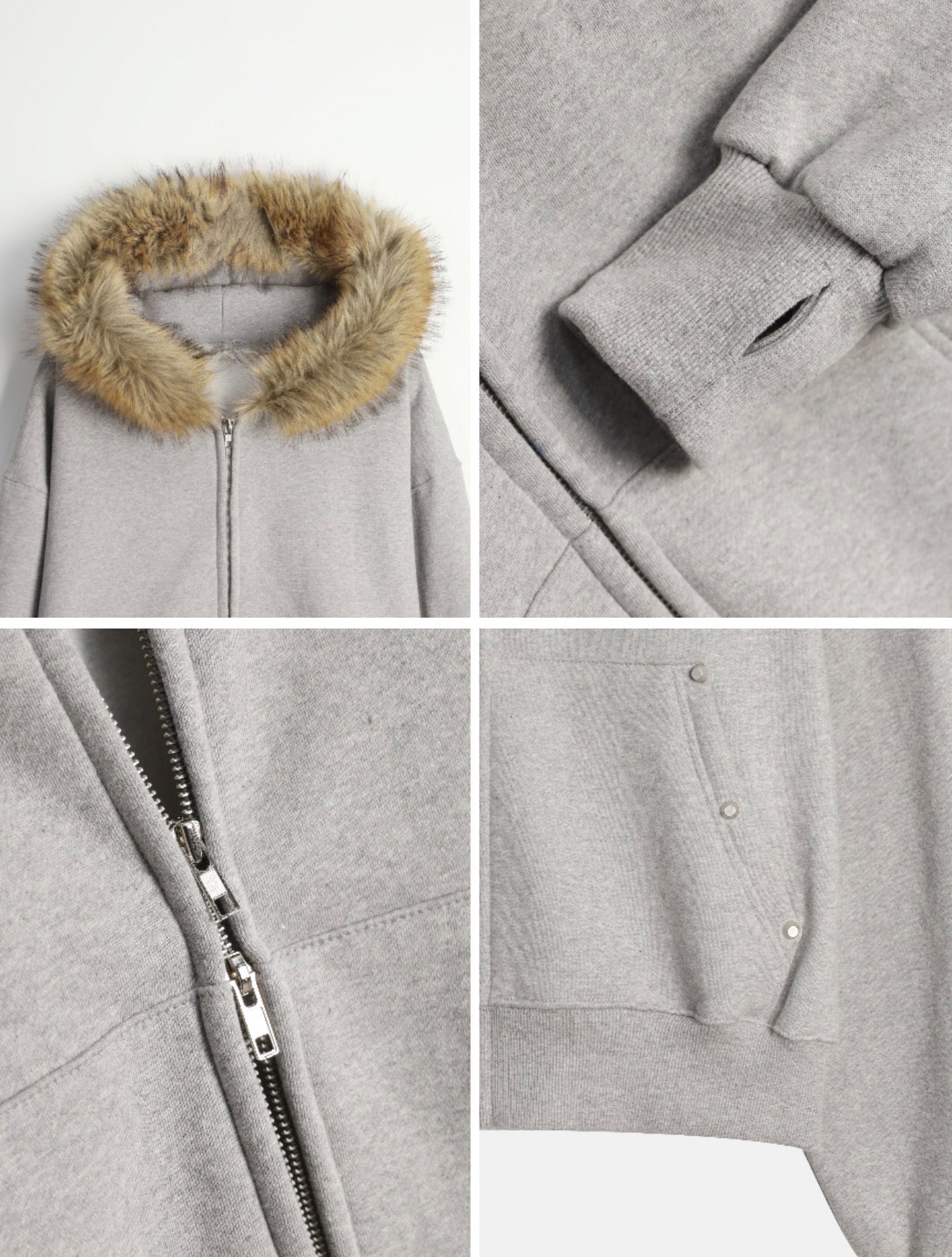 短款比例更好!重磅刷毛開胸衛衣|2色入