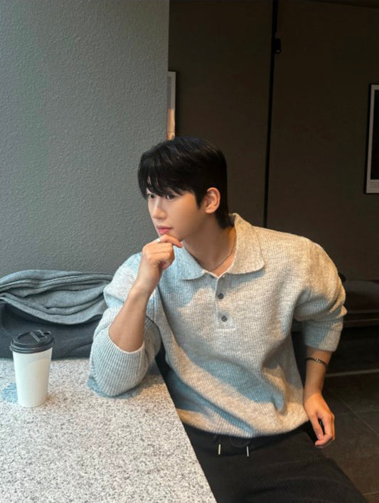 (休閑穩重感!)純色翻領POLO針織上衣|9色入