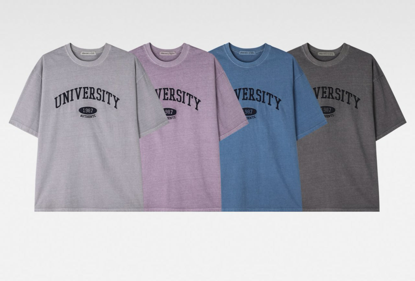 水洗刺繡University 1987棉質短袖