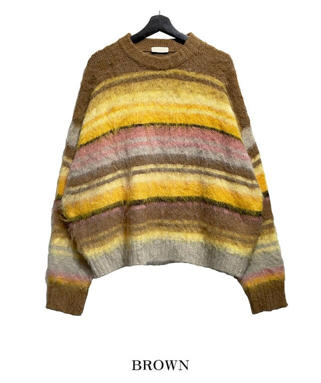 🍂秋感拼色橫間馬海毛針織衫|2色入