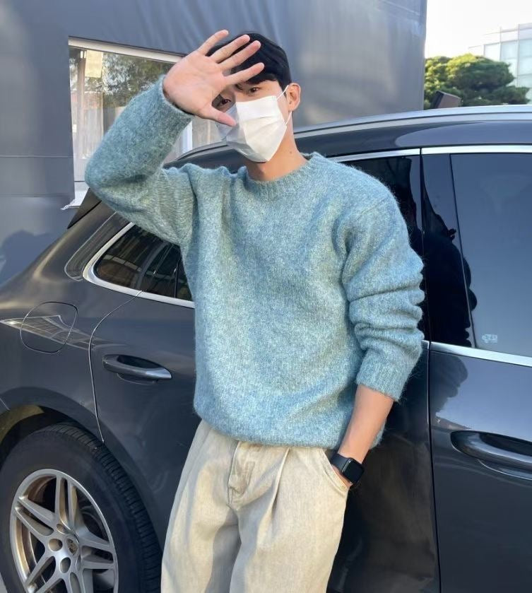 羊絨混紡圓領針織冷衫