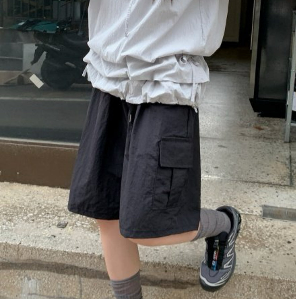 尼龍材質側袋工裝短褲