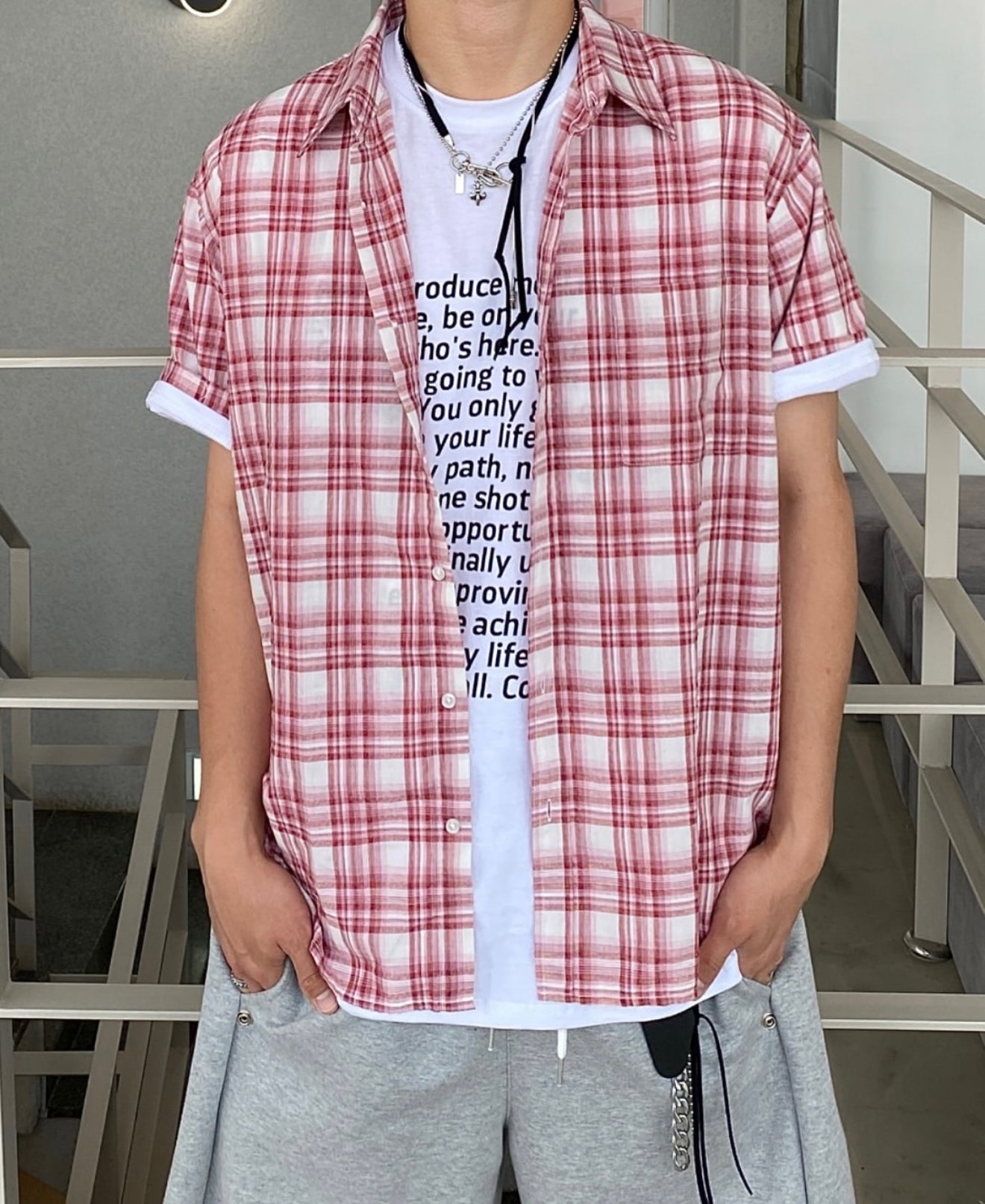 夏日復古格紋襯衫