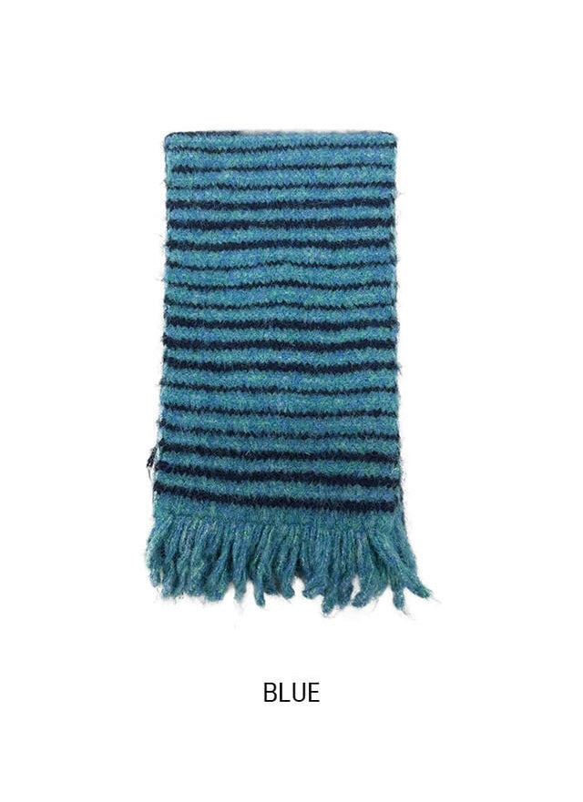 節日感橫間流蘇頸巾|6色入