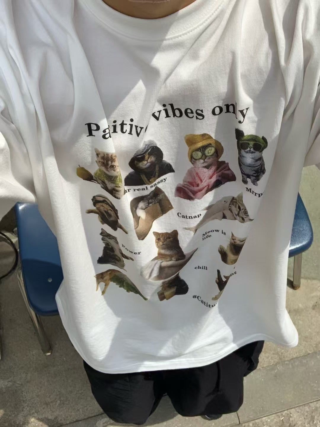 Pawsitive vibes only 貓貓印花短袖