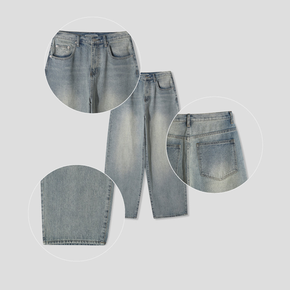 衣櫃必備系列✨基礎款水洗直腳牛仔褲|1色入