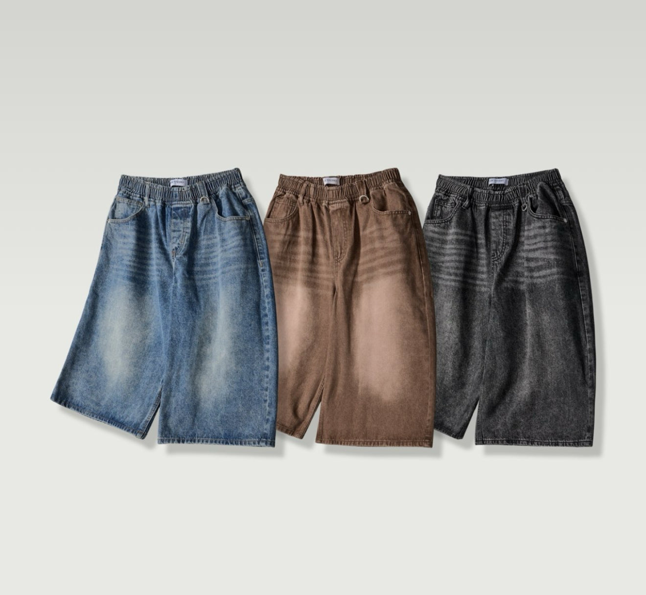 韓男同款! 基礎款水洗七分牛仔褲