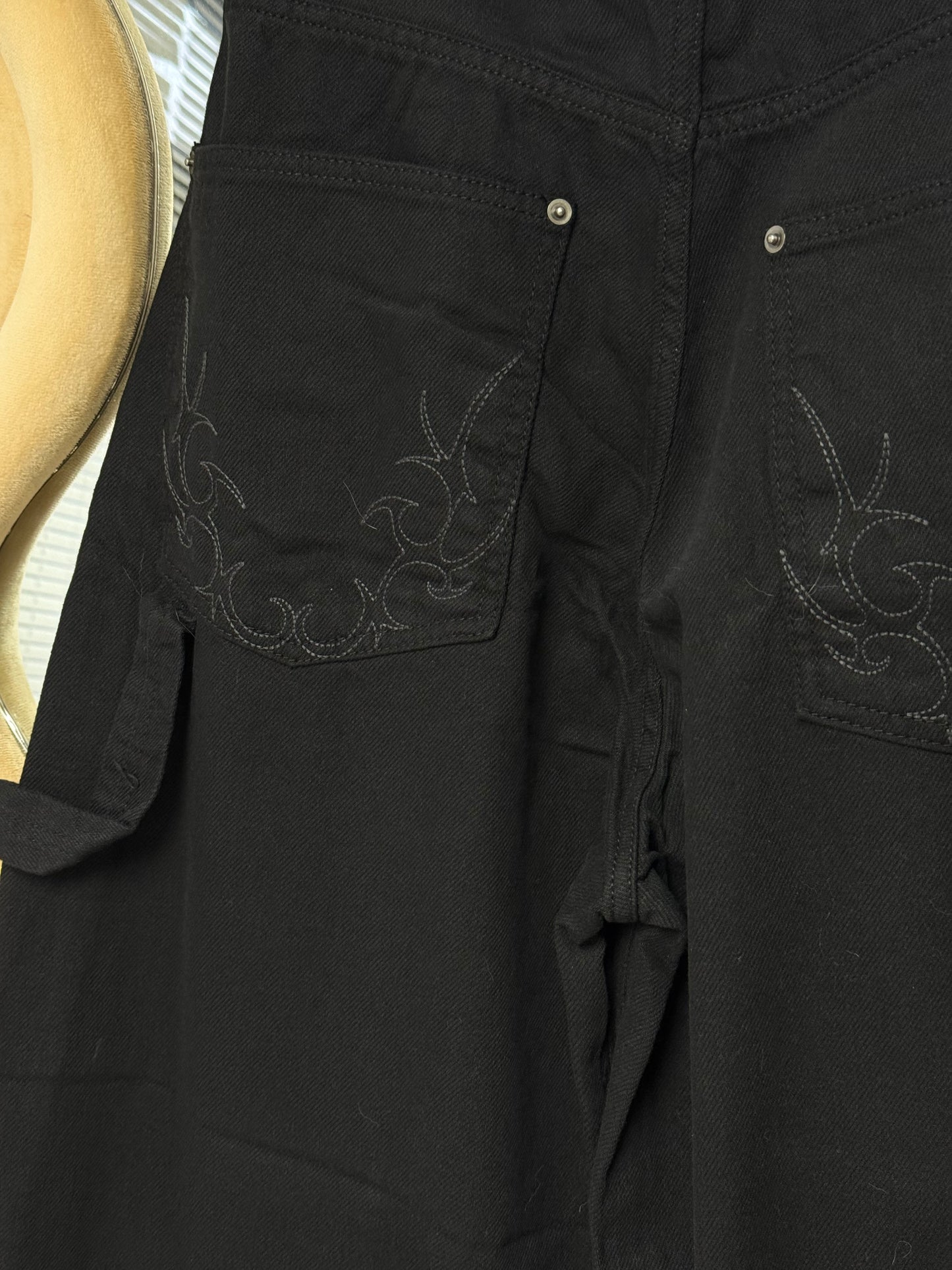 闊身裂紋彎刀褲