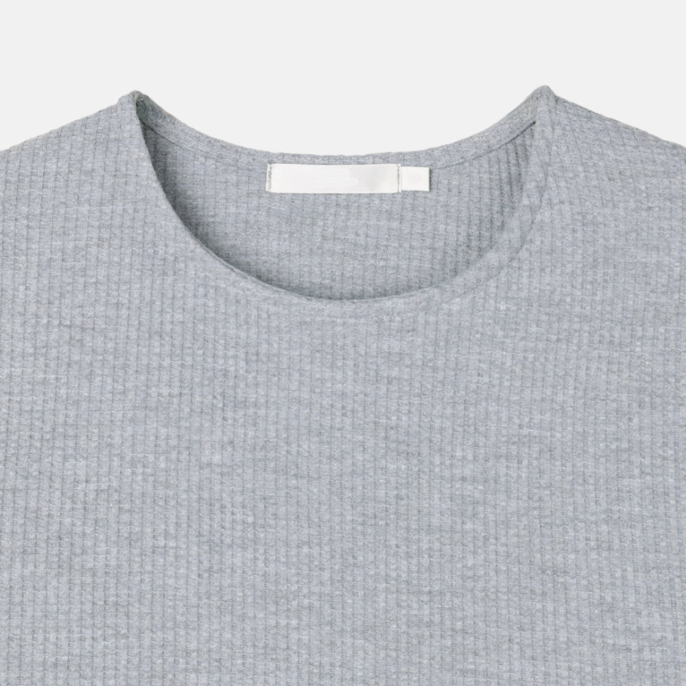 Gym人必備!窩夫紋短款長袖Tee