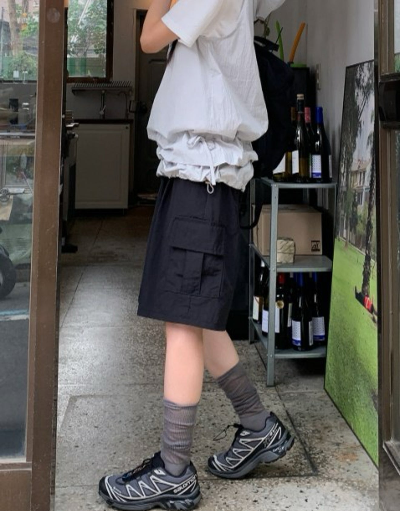 尼龍材質側袋工裝短褲