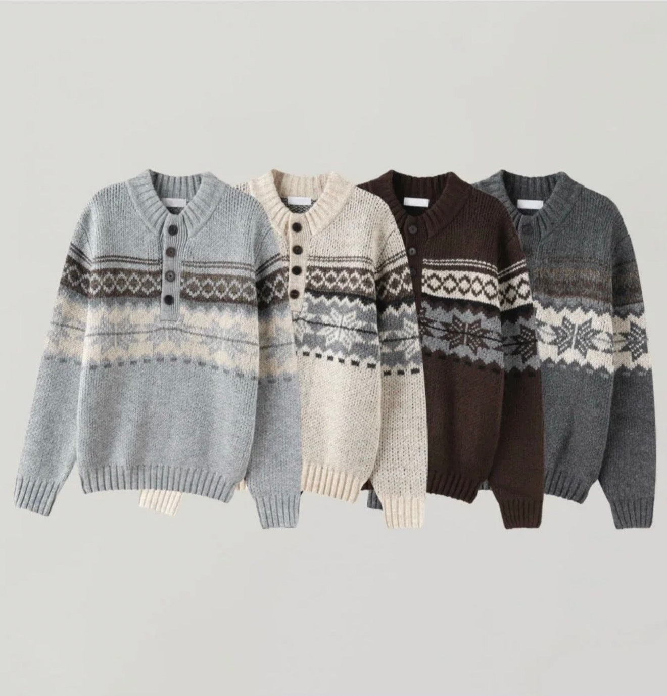 10%Wool🧶Nordic亨利領針織衫|4色入