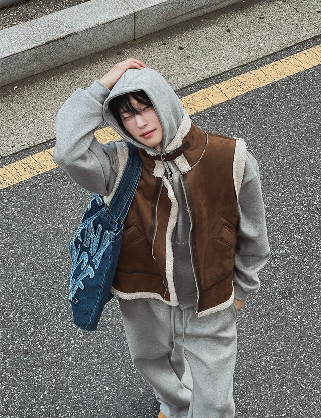 冬日感MAX ❄️皮革拼接背心Jacket|2色入