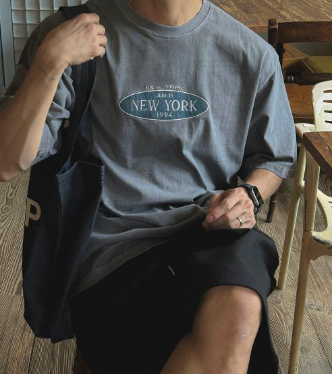 NY 1994印章刺繡棉質短袖