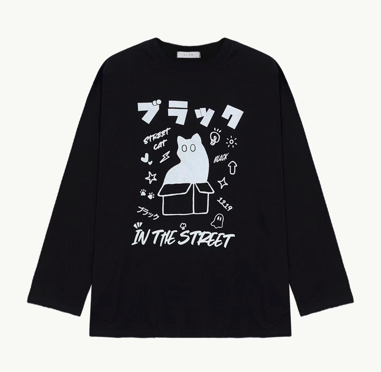 Street Cat印花薄款長袖