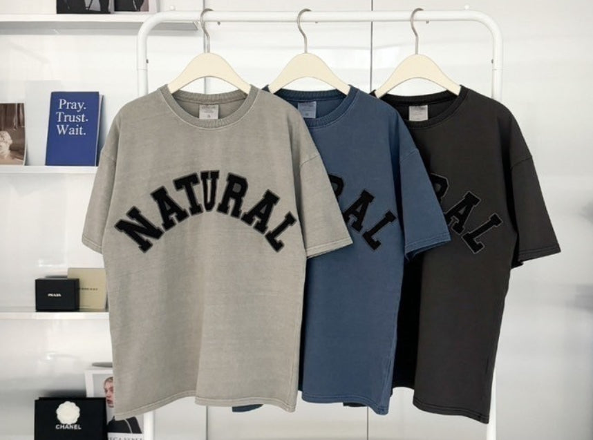 TW NATURAL水洗拼貼布刺繡短袖