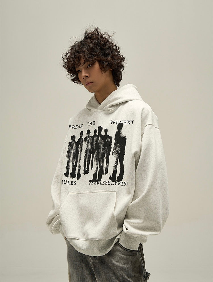 Stone washed Letter Hoodie