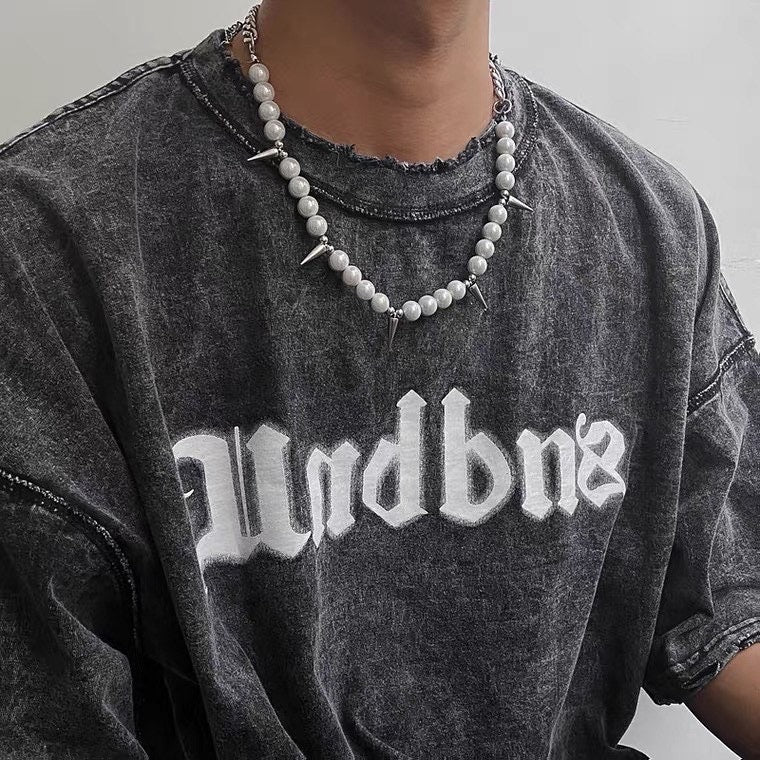 Cuban Chain Necklace With Pearls