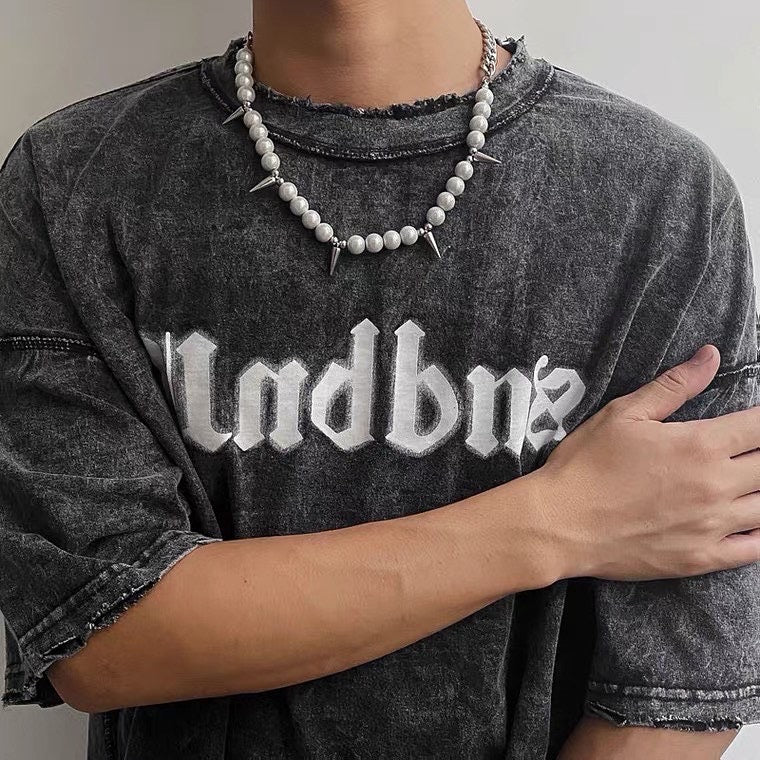 Cuban Chain Necklace With Pearls