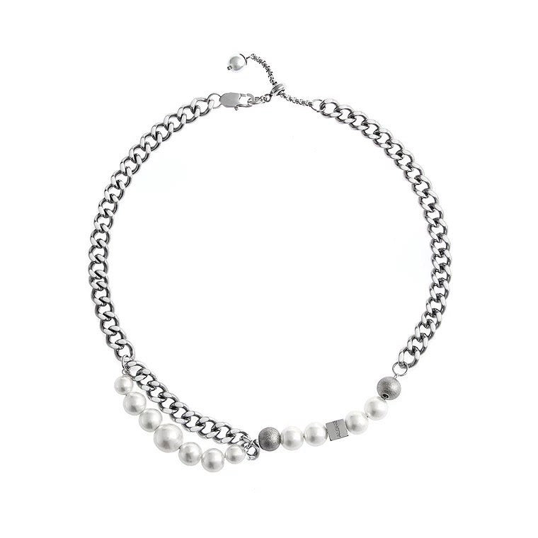 Cuban Chain Necklace With Pearls