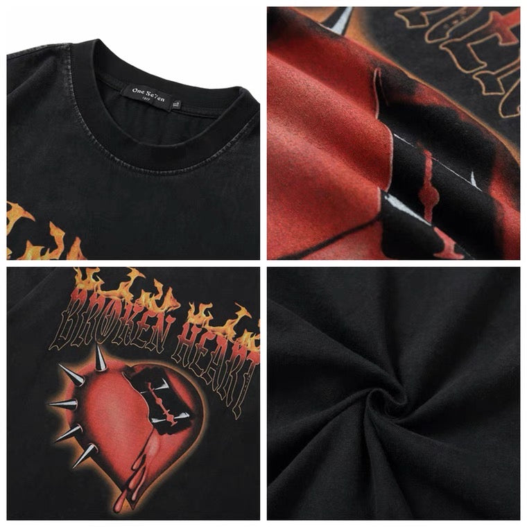 Vintage Washed Top-Heart