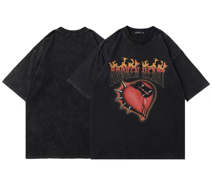 Vintage Washed Top-Heart