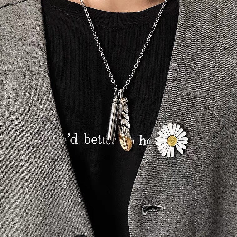 Feather Titanium Necklace