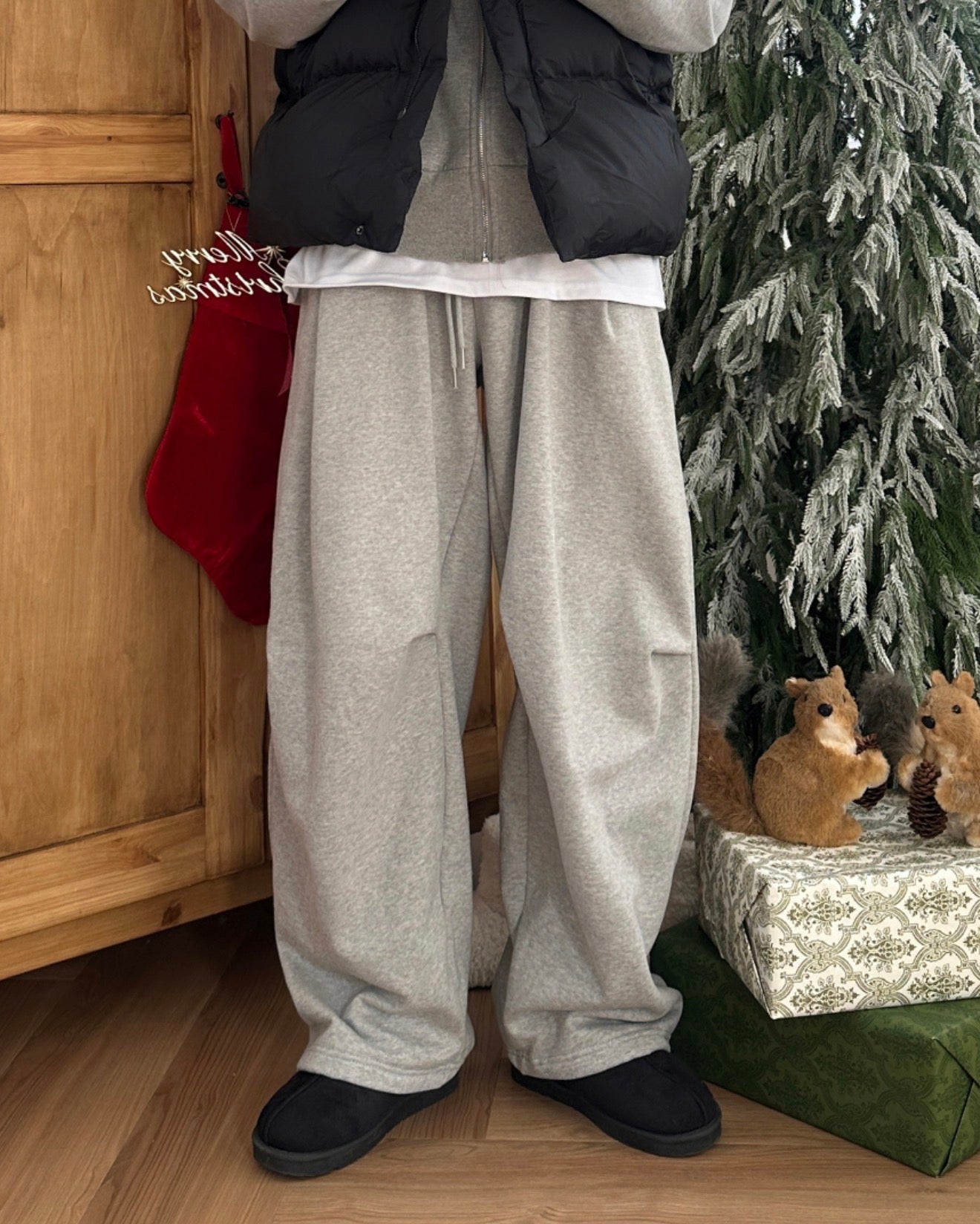 Premium👑基礎款彎刀闊腳棉褲｜4色入