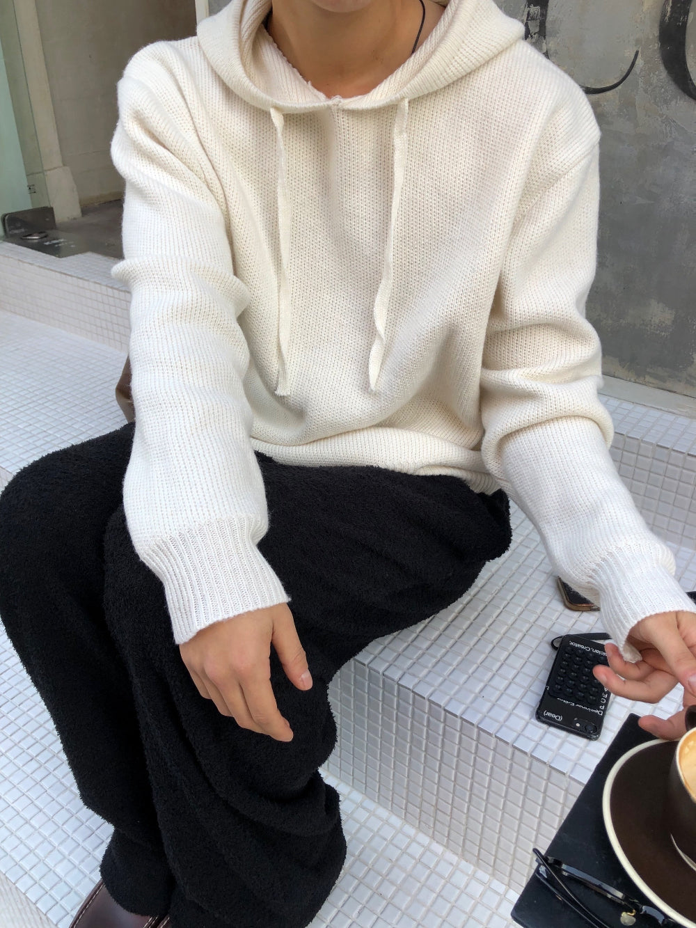 男友感單品！立體編織針織Hoodie｜4色入
