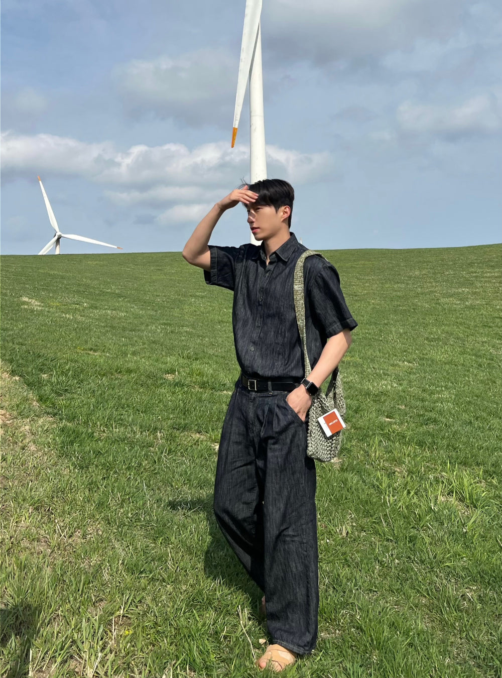 PREMIUM Set👑水洗牛仔短袖恤衫｜1色入