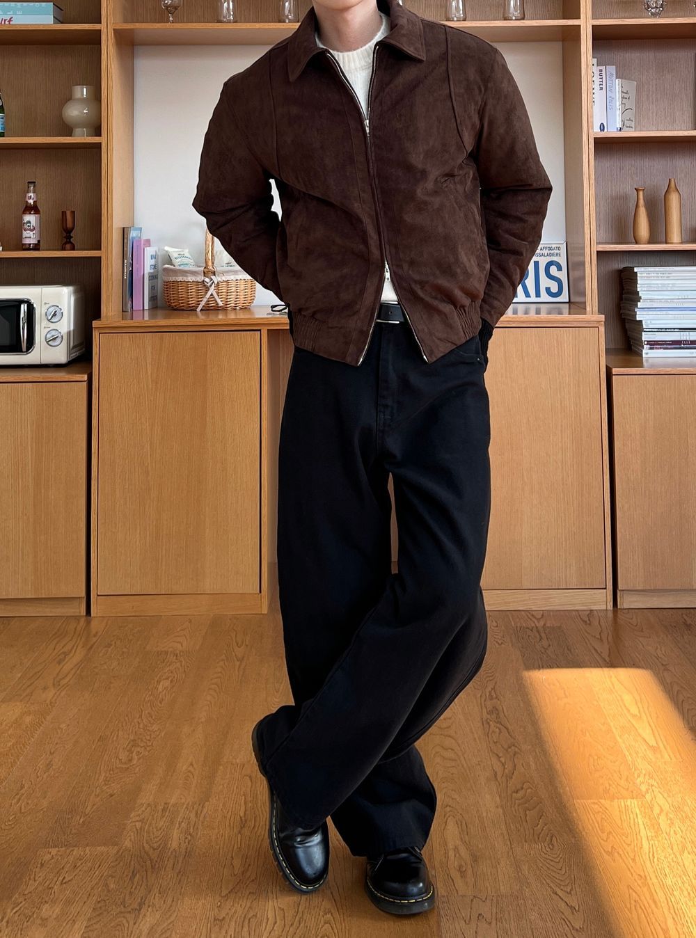 韓國大熱🔥人字紋弧形休閒褲｜3色入