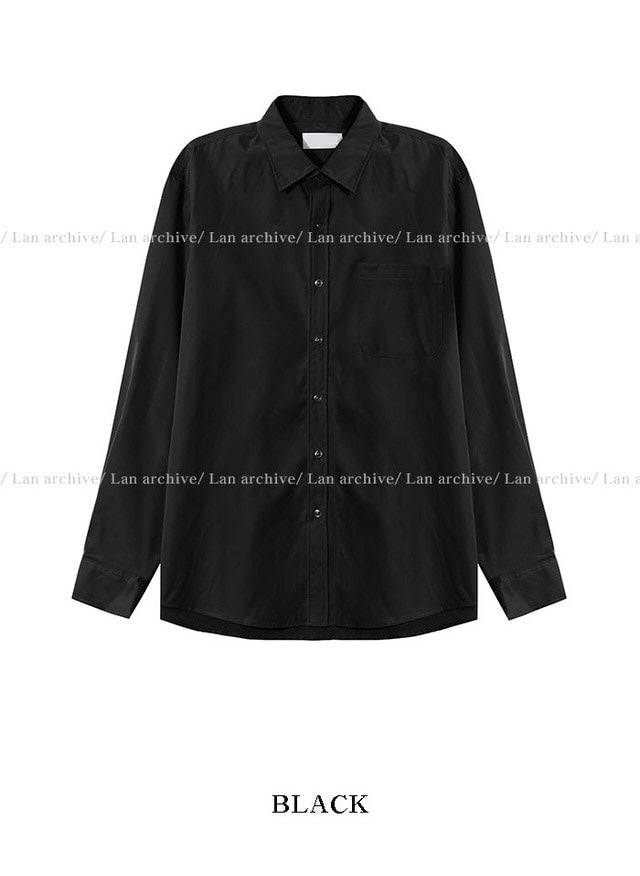 回饋價🧧韓製Pocket口袋基礎款長袖恤衫｜15色入