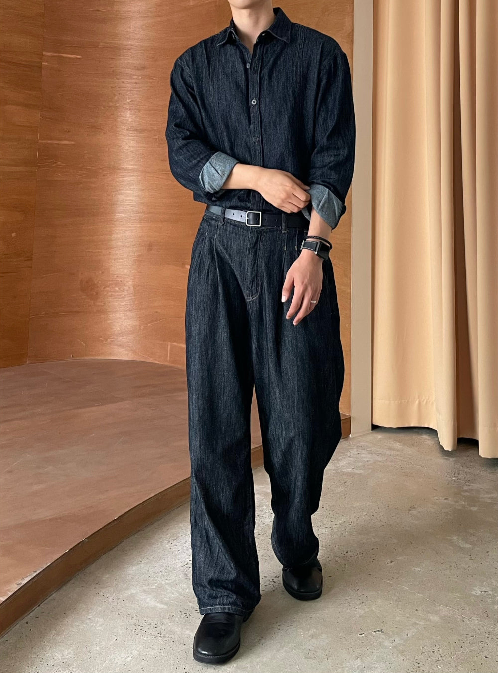 PREMIUM Set👑水洗牛仔長袖恤衫｜1色入