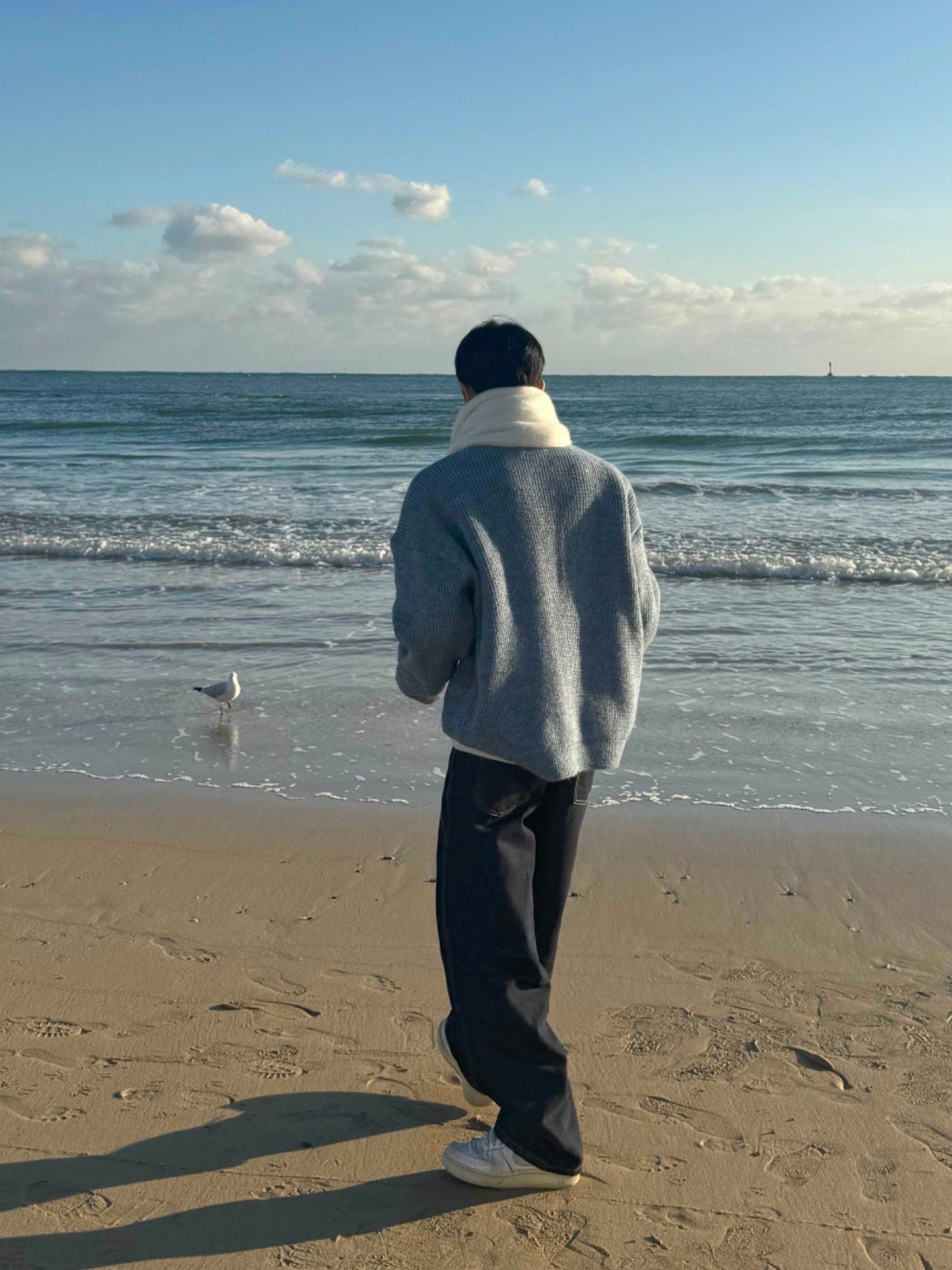 男友感Max！混色羊毛混紡寬鬆針織衫｜4色入