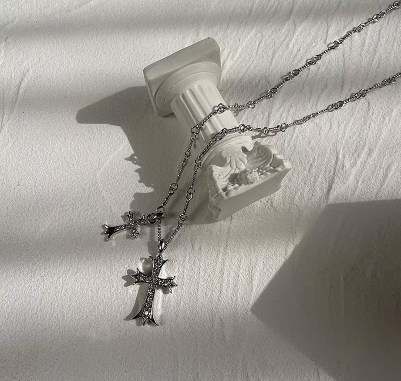 Double Cross Necklace