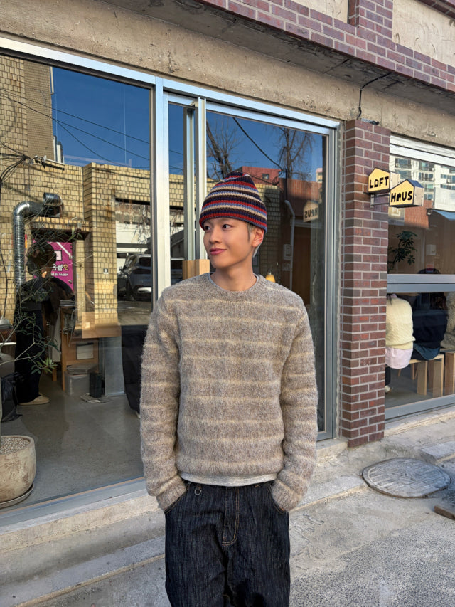 易襯款！馬海毛條紋針織衫｜4色入