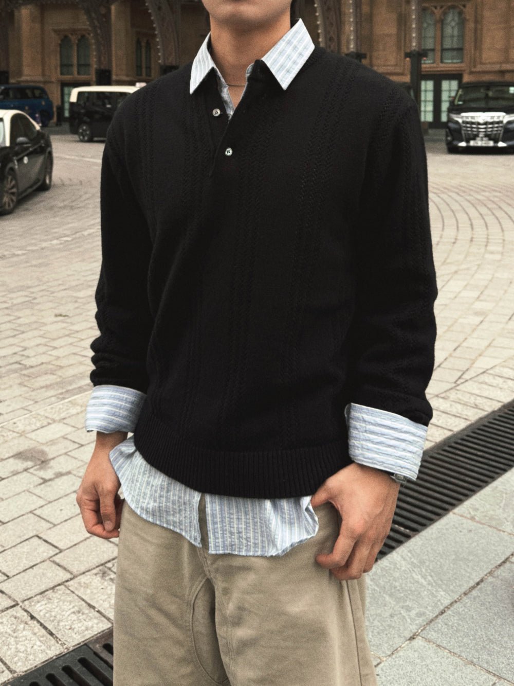 PREMIUM👑細麻花亨利領針織衫｜4色入