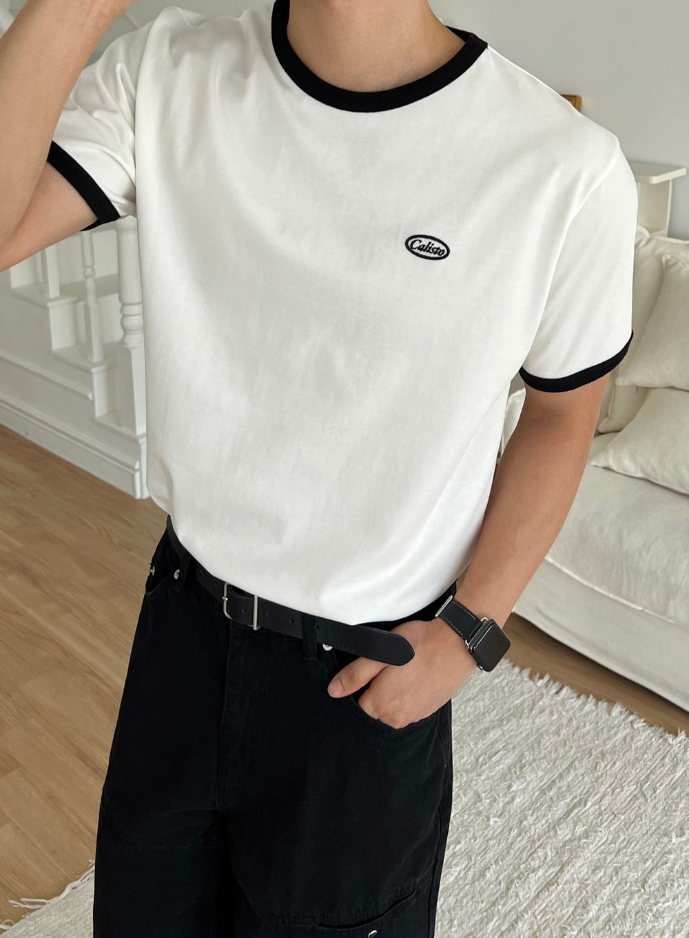 Caliso復古純棉撞色短袖｜3色入